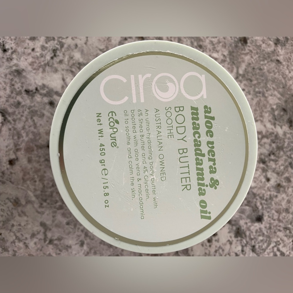 Ciroa aloe Vera and macadamia oil body butter size 15.8 oz